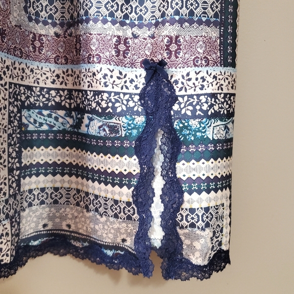 Victoria's Secret - Satin Patchwork Style Pattern Satin Slip Dress - Size L - Picture 4 of 7